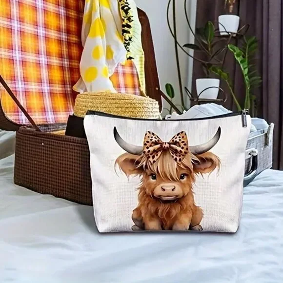 Cute Cowgirl Cosmetic Bag Pouch  Cosmetic Pouch,Travel, Stationary, Money Holder - Picture 4 of 9